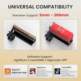 AlgoLaser Rotary Roller for Pixi – Y-Axis Rotary Module for Cylindrical Object Engraving – Compatible with LightBurn, LaserGRBL – No Engraving Tool Included AlgoLaser