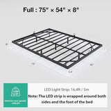 Novilla Floating Bed Frame with LED Lights, Modern Platform Full Size Bed Frame with Mattress Slide Stopper, Easy Assembly, No Box Spring Needed, Noise Free Novilla