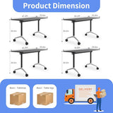 ZanyCajole Conference Room Table, Folding Conference Table with Silent Wheels, Modular Flip Top Mobile Training Tables for Office, Training Room, Meeting Rooms, School, 2-16 Person (10, Grey, 70.8in) ZanyCajole
