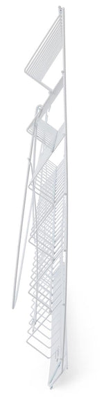 Displays2go 6-Tier Wire Countertop Rack for Literature, Open Shelving Accommodates a Variety of Items, Small Sign Channel - White Displays2go