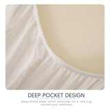 Sleeplite 4 Piece Luxury Satin Bed Sheets Set with Pillowcases - Ultra Soft & Silky, Hypoallergenic & Wrinkle-Free, Hotel Quality Comfort Bedding, Size Full, Snow White Sleeplite
