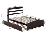 AFI, Warren Full Platform Bed with Matching Footboard & Twin Trundle, Espresso AFI