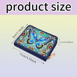 Credit Card Holder, DIY Diamond Art Painting Zipper Credit Cards Wallet for Women Accordion Card Cases Holder KeyChain Wallet-Blue Butterfly WoodArtSupply
