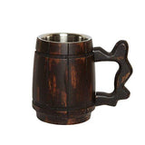 GoCraft Handmade Wooden Beer Mug with 18oz Stainless Steel Cup | Great Beer Gift Ideas Wooden Beer Tankard for Men | Vintage Bar accessories - Barrel Brown Classic Design GoCraft