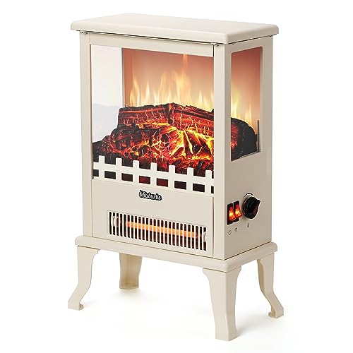 TURBRO Suburbs TS17Q Infrared Electric Fireplace Stove, 19" Freestanding Stove Heater with 3-Sided View, Realistic Flame, Overheating Protection, CSA Certified, for Small Spaces, Bedroom - 1500W TURBRO