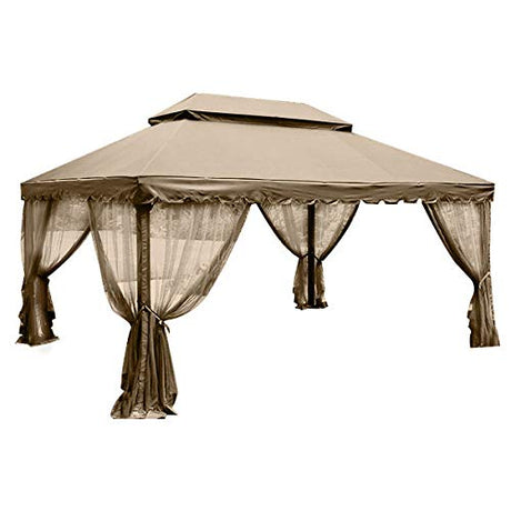 12 x 16 Ft Gazebo Replacement Canopy Top Cover and Netting Garden Winds