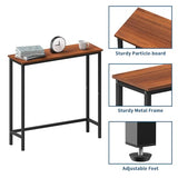 HollyHOME Narrow Console Table, 29.5" Slim Entryway Table, Sofa Stand, Hallway Shelf for Hallway, Bedroom, Living Room, Foyer, Canyon Walnut HollyHOME