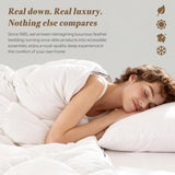 DWR Luxury Feather Down Fiber Comforter Oversized King Size, Ultra-Soft Cotton-Blend Fabric, 750 FP Medium Weight for All Season Hotel Style Fluffy Duvet Insert with Ties (120"x98", White) DWR