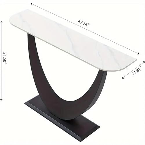 Modern Entryway Table with Marble Top, Narrow Console Table, Entry Way Table Sofa Table, Metal Frame Accent Table, for Entry Way, Hallway, Entrance, Foyer, Living Room B.Sauraseng