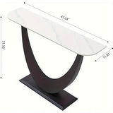 Modern Entryway Table with Marble Top, Narrow Console Table, Entry Way Table Sofa Table, Metal Frame Accent Table, for Entry Way, Hallway, Entrance, Foyer, Living Room B.Sauraseng