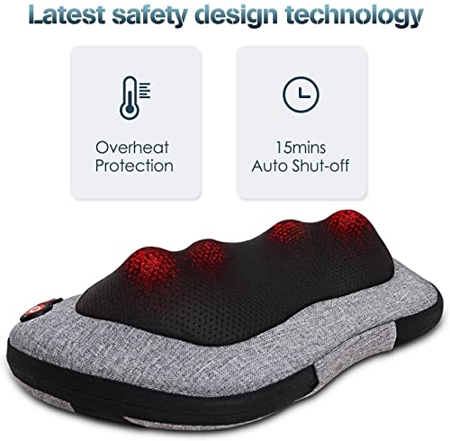 VIKTOR JURGEN Shiatsu Back Massager with Heat, Mothers Day Gifts for Mom, Dad, Women, Men, Deep Tissue Massage for Neck, Shoulder, Upper & Lower Back Pain Relief, Electric Kneading 3D Massage Pillow VIKTOR JURGEN