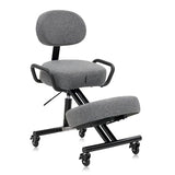 DR.LOMILOMI Ergonomic Kneeling Chair with Backrest, Improve Posture, Thick Cushions, Locking Wheels for Home & Office, AKONI 512 (Backrest Add-on, Dim Grey) DR.LOMILOMI