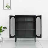 Fumedo 2 Mesh Door Metal Storage Cabinet for Bed Room,Living Room,Home,Hotel,Office,Garage,Kitchen,3-Tier,2 Removable Shelves (Mesh Door Cabinet, Black) Fumedo