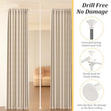 Room Divider Curtain Rod, 28-171inch(W) 4-10ft(H) Adjustable Curtain Rod divider for Room Separation, Heavy Duty Floor to Ceiling Wall Divider Hanging Room Dividers Partition Space Separator White ADUBENRY