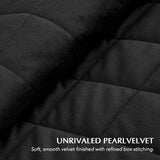 EVERGRACE Pearl Velvet Quilt Full Queen Size Bedding Sets, Luxurious Soft Velvet Comforter Set, Lightweight Box Stitching Oversized Bedspread Coverlet for All Season, with 2 Shams, Black EVERGRACEHOME