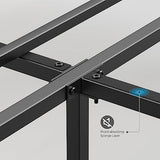 BONSOIR Queen Size Steel Platform Bed Frame with Wooden Headboard and Footboard BONSOIR