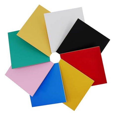 Creatorally 8 Pack Pre-Painted Colored Plywood Sheets,Basswood for Laser Cutting,12x12x1/8 Inch (3mm),Ideal for DIY Crafts, Engraving, Ornaments, Models Making (8 Colors Mixed) Creatorally
