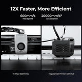 Official Creality 3D Printer K1 Max, 600mm/s High Printing Speed with AI Camera& AI Lidar,Smart OS System, Auto-Leveling, Dual Fans Cooling Creality