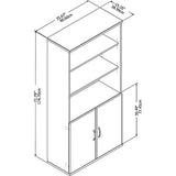Bush Business Furniture Studio C 5 Shelf Bookcase with Doors in White Bush Business Furniture