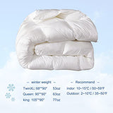 MH MYLUNE HOME Down Alternative Comforter Queen Size, Winter Warm Duvet Insert Fluffy Bed Comforter Insert White Baffle Box Stitched with Corner Tabs, Queen MH MYLUNE HOME