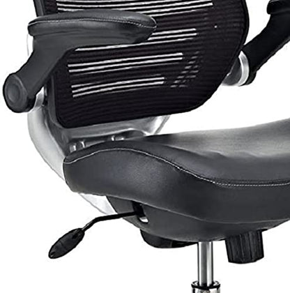 Modway Edge Drafting Chair - Reception Desk Chair - Flip-Up Arm Drafting Chair in Black