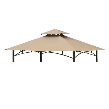 Tanxianzhe Grill Gazebo Replacement Canopy Top Cover 5×8 Double Tiered BBQ Roof ONLY FIT for Gazebo Model L-GG001PST-F (Beige)