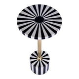 Butler Specialty Company Zane Brass and Bone Inlay Round Side Table -Black White Butler Specialty Company