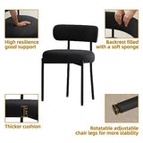DYHOME Black Boucle Dining Chairs Set of 4, Modern Upholstered Dining Chairs with 4" Thick Cushion and Sturdy Metal Legs for Dining Room, Kitchen DYHOME