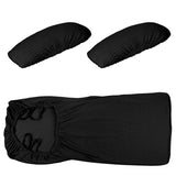 Tatuo 3 Pcs Computer Office Chair Cover Universal Rotating Chair Slipcovers Protector Removable Washable Office Armrest Covers with Zipper for High Back Seat Backrest(L,Waffle,Black) Tatuo