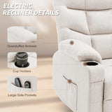 Korser Power Recliner Chair with Massage and Heating, Power Lift Recliner Chair for Elderly and Adults, Electric Recliner with Remote Control and Cup Holders for Living Room