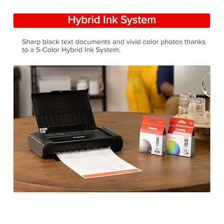 Canon PIXMA TR160 Wireless Portable Printer, 50-Sheet Paper Tray and 1.44" Display Canon