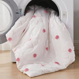 CotComf Toddler Bedding Set for Girls 4-Piece Pink Boho Tufted Daisy Flowers Toddler Comforter Sheets Set Bed-in-a-Bag Toddler Bedroom Set with Comforter, Flat Sheet, Fitted Sheet, Pillowcase CotComf