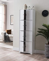 Kings Brand Furniture Lyons 4-Tier 68" Kitchen Pantry Storage Cabinet with 8 Doors, White, 23" W x 11.875" D x 68.25" H Kings Brand Furniture