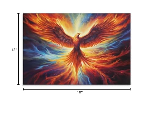 QEOPGNE Fire Bird Phoenix Rising Wall Art Fantasy Phoenix Poster Canvas Art Prints for Bedroom Office Living Room Pictures Paintings Cool Phoenix Wall Decor for Mens Women Unframed 12x18inch(30x45cm) QEOPGNE
