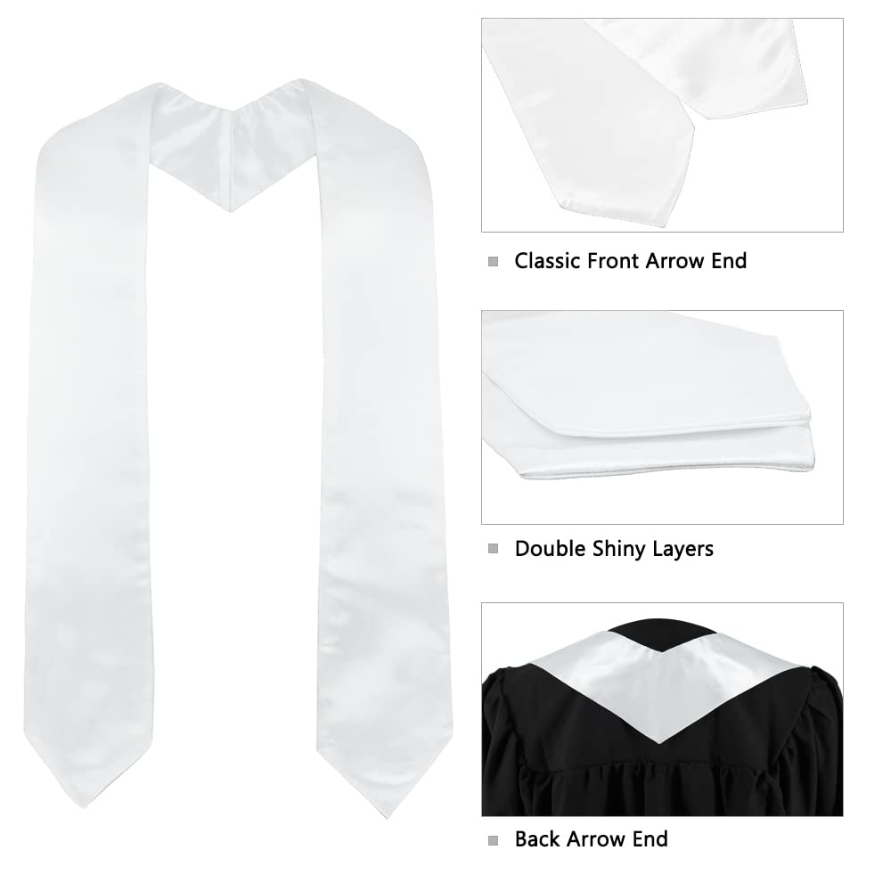 GraduatePro White Sublimation Blank Graduation Stole Sash 72 Inches Long