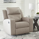 Signature Design by Ashley Lavenhorne Contemporary Faux Leather Upholstered Manual Rocker Recliner with 2 Cup Holders, Beige Signature Design by Ashley