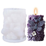 Butterfly Flower Cylinder Molds Silicone Wave Spiral Candle Mold - Silicone Resin Casting Molds for Candle & Resin & Soap Craft Supplies