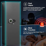 Riflevault 6-8 Rifle Gun Safe for Shotguns, Large Unassembled Gun Safe for Home Rifle and Pistols with Dual Alarm and Mute Mode, Long Gun Cabinet for Rifles with Touchscreen Pad, Removable Shelves Riflevault