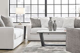 Signature Design by Ashley Maitelynn Contemporary Loveseat with Accent Pillows, Reversible Cushions and Sloped Arms, Light Gray Signature Design by Ashley
