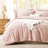 CozyLux Full Size Comforter Sets Blush Pink - 7 Pieces Bed in a Bag Full, Oeko-Tex Certified Bed Set, All Season Soft Bedding Set with Down Alternative Comforter, Sheets, Pillowcases & Pillow Shams CozyLux