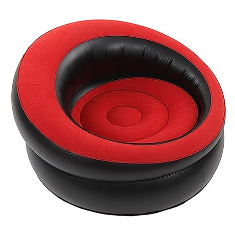 Yosoo Flocking Futon Sofa, Inflatable Chair Set - Red, Soft, Ultra Portable, Small Size, Backless, Armless, for Living Room, Bedroom, Camping, Travel, Beach, Hiking Yosoo