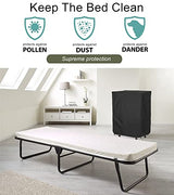 Falezern 33 in Folding Bed Cover, With Metal Zipper and Adjustable Drawstring, Dustproof and Waterproof, Thickened Storage Cover for Fold Up Cot Falezern