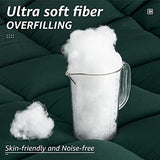 HYLEORY All Season Twin Size Bed Comforter - Cooling Goose Down Alternative Quilted Duvet Insert with Corner Tabs - Winter Warm - Machine Washable - Emerald Green HYLEORY