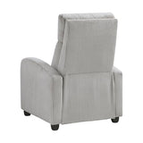 Lexicon Corduroy Pushback Recliner Chair Armchair Push Back Recliner, Solid Wood Frame and Metal Base, Easy Assembly Small Soft Single Sofa Accent Chair for Living Room/Office/Apartment, Light Grey