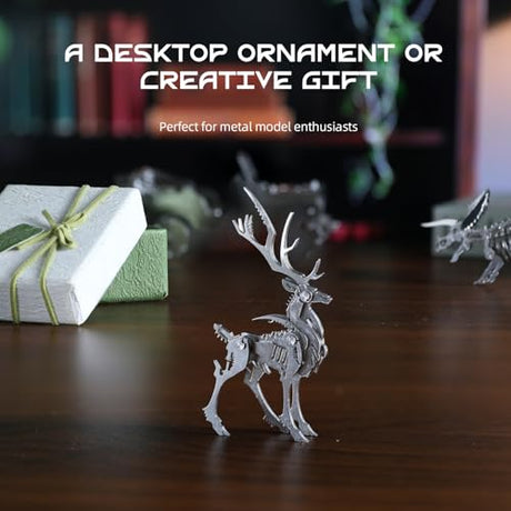 Kolotesame Mythical Forest Deer 3D Metal Puzzle Model for Adults, DIY Animal Sculpture 3D Model Kit Immersive Creative Building Model Art Desk Decor kolotesame