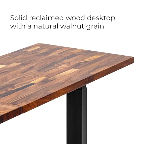 S STAND UP DESK STORE Triple Motor Electric L-Shaped Corner Standing Desk with EZ Assemble Frame (Black Frame/Solid Walnut Top, 71 inch W x 71 inch D) S Stand Up Desk Store