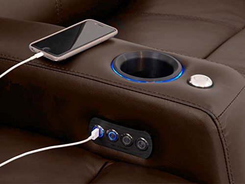 Octane Seating Turbo XL700 Home Theater Power Recline - Lighted Cup Holders & Baserail - Row 4 Curved - Storage Arms - Memory Foam Octane Seating