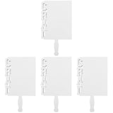 4pcs Graduation Decoration Fan Photo Frame Graduation Picture Holder Sublimation Wooden Picture Frame Photo Plaque Frame Blank Picture Frame Grad Decoration Handheld White MAGICLULU