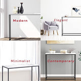 Safdie & Co. - Metal Console Table, Marble Black Console Tables for Entryway, Use As Doorway Table, Narrow Bar Table, or Accent Furniture for Decorating Foyer, 12 x 28 x 31 Inches Safdie