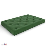 Nirvana Futons Queen Size Futon Bed Sofa - (Natural Hardwood Frame and Green Mattress Set), Armless Convertible, Couch, Bed, Lounger Nirvana Futons
